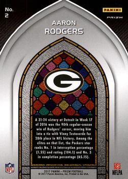 2017 Panini Prizm - Stained Glass Prizm #2 Aaron Rodgers Back