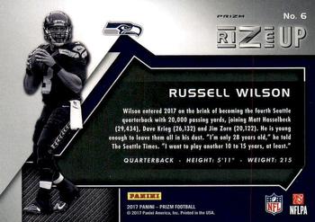 2017 Panini Prizm - Rize Up Prizm #6 Russell Wilson Back