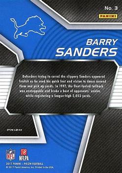 2017 Panini Prizm - NFL MVPs Prizm #3 Barry Sanders Back