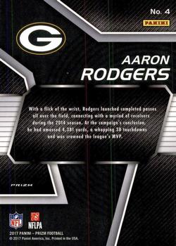 2017 Panini Prizm - NFL MVPs Prizm #4 Aaron Rodgers Back