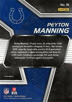 2017 Panini Prizm - NFL MVPs Prizm #15 Peyton Manning Back