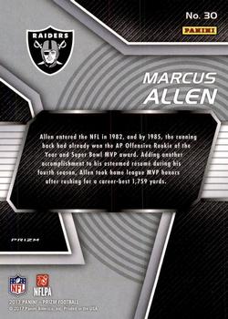2017 Panini Prizm - NFL MVPs Prizm #30 Marcus Allen Back