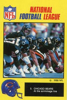 1988 Monty Gum NFL - Paper #5 Chicago Bears at the scrimmage line Front