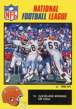 1988 Monty Gum NFL - Paper #13 Cleveland Browns QB rollout Front