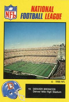 1988 Monty Gum NFL - Paper #19 Mile High Stadium Front