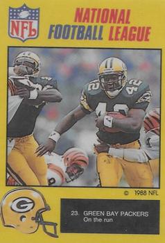 1988 Monty Gum NFL - Paper #23 Green Bay Packers on the run Front