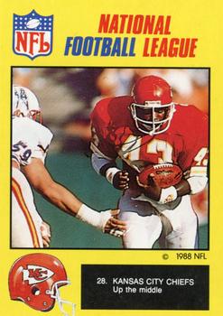 1988 Monty Gum NFL - Paper #28 Kansas City Chiefs up the middle Front