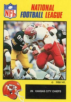 1988 Monty Gum NFL - Paper #29 Kansas City Chiefs action photo Front