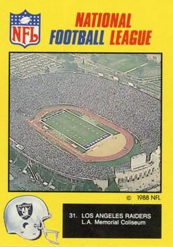 1988 Monty Gum NFL - Paper #31 Los Angeles Memorial Stadium Front