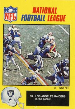 1988 Monty Gum NFL - Paper #33 Los Angeles Raiders in the pocket Front