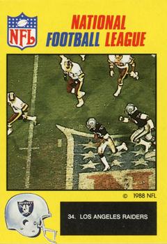 1988 Monty Gum NFL - Paper #34 Los Angeles Raiders Super Bowl photo Front