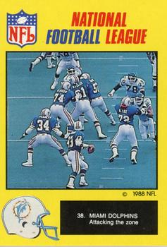 1988 Monty Gum NFL - Paper #38 Miami Dolphins attack the zone Front