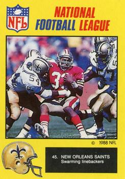 1988 Monty Gum NFL - Paper #45 New Orleans Saints swarming linbeckers Front
