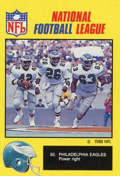 1988 Monty Gum NFL - Paper #52 Philadelphia Eagles power right Front