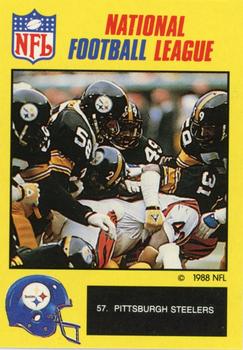 1988 Monty Gum NFL - Paper #57 Pittsburgh Steelers action photo Front