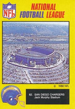 1988 Monty Gum NFL - Paper #62 Jack Murphy Stadium Front