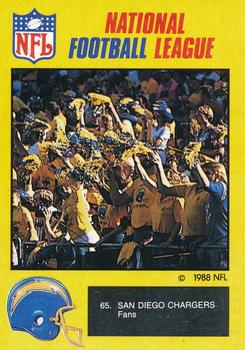 1988 Monty Gum NFL - Paper #65 San Diego Chargers fans Front