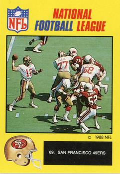 1988 Monty Gum NFL - Paper #69 San Francisco 49ers action photo Front