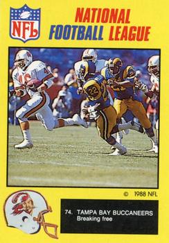 1988 Monty Gum NFL - Paper #74 Tampa Bay Buccaneers breaking free Front