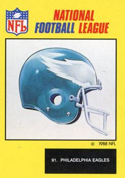 1988 Monty Gum NFL - Paper #91 Philadelphia Eagles helmet Front
