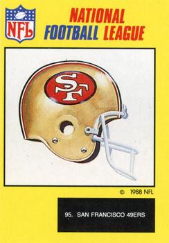 1988 Monty Gum NFL - Paper #95 San Francisco 49ers helmet Front