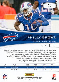 2017 Panini Rookies & Stars #16 Philly Brown Back