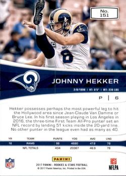 2017 Panini Rookies & Stars #151 Johnny Hekker Back
