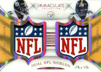 2017 Panini Immaculate Collection - Dual NFL Shields #DS-BL Antonio Brown / Le'Veon Bell Front