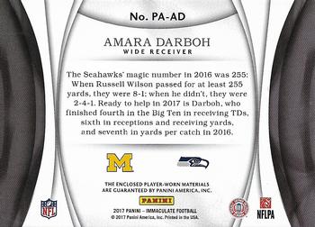 2017 Panini Immaculate Collection - Past and Present Jerseys #PA-AD Amara Darboh Back