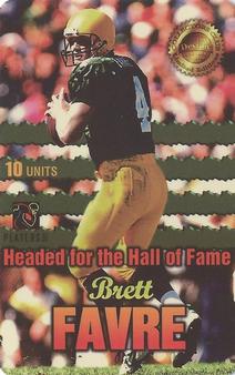 1997 Destiny Telecom Pro Football Elite Series Men of Destiny - Headed for the Hall of Fame #4 Brett Favre Front