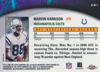 2001 Topps Chrome - Own The Game Refractor #AW1 Marvin Harrison Back