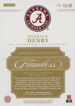 2017 Panini Flawless Collegiate - Flawless Team Logo Signatures Gold #TLS-DH Derrick Henry Back