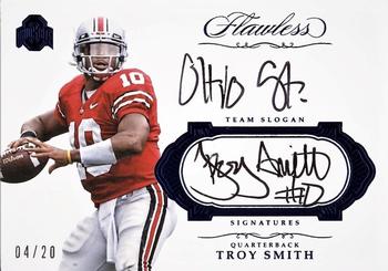 2017 Panini Flawless Collegiate - Flawless Team Slogan Signatures Sapphire #TSS-TS Troy Smith Front
