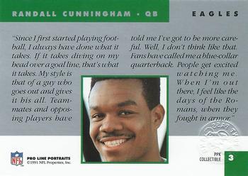 1991 Pro Line Portraits - Punt, Pass and Kick #3 Randall Cunningham Back