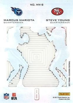 2017 Panini Illusions - Matching Numbers #MN-8 Steve Young / Marcus Mariota Back