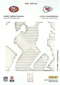 2017 Panini Illusions - Matching Numbers #MN-16 Joe Montana / Len Dawson Back