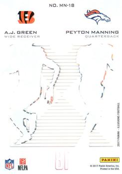 2017 Panini Illusions - Matching Numbers #MN-18 A.J. Green / Peyton Manning Back