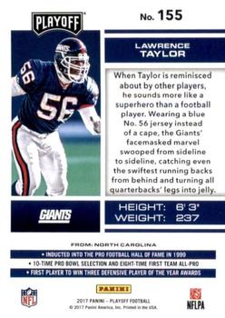 2017 Panini Playoff - 1st Down #155 Lawrence Taylor Back