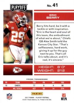 2017 Panini Playoff - 3rd Down #41 Eric Berry Back