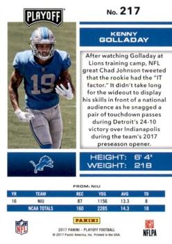 2017 Panini Playoff - 3rd Down #217 Kenny Golladay Back
