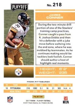2017 Panini Playoff - 3rd Down #218 James Conner Back