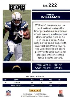 2017 Panini Playoff - 3rd Down #222 Mike Williams Back