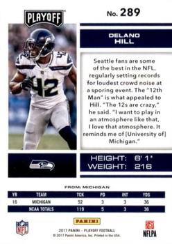 2017 Panini Playoff - 3rd Down #289 Delano Hill Back