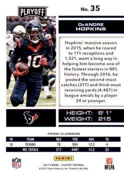 2017 Panini Playoff - 4th Down #35 DeAndre Hopkins Back