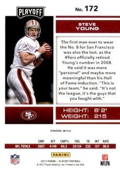 2017 Panini Playoff - 4th Down #172 Steve Young Back