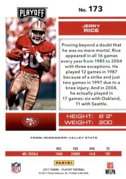 2017 Panini Playoff - 4th Down #173 Jerry Rice Back