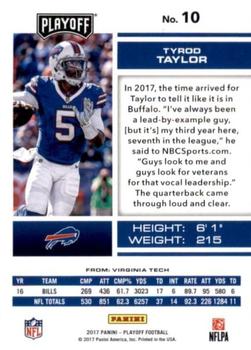 2017 Panini Playoff - Red Zone #10 Tyrod Taylor Back