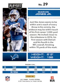 2017 Panini Playoff - Red Zone #29 Marvin Jones Jr. Back