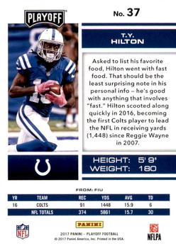 2017 Panini Playoff - Red Zone #37 T.Y. Hilton Back