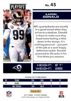 2017 Panini Playoff - Red Zone #45 Aaron Donald Back